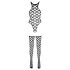 NO:XQSE - gewelfde body en kousenset - zwart (S-L)