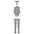 NO:XQSE - gewelfde body en kousenset - zwart (S-L)