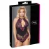 Cottelli Plus Size - bloemen body - zwart/paars