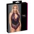 Cottelli Plus Size - Bloemige Body (zwart-paars) - 4XL