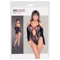 NO:XQSE - zwart body met strik, lange mouwen (S-L)