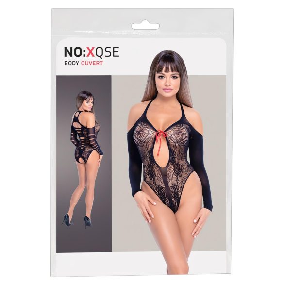 NO:XQSE - body met strik - lange mouwen - zwart - S-L
