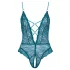 Cottelli - open body met vetersluiting en kant - groen - M