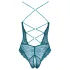 Cottelli - open body met vetersluiting en kant - groen - M