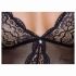 Cottelli - kanten body met jarretels, open ontwerp (zwart)