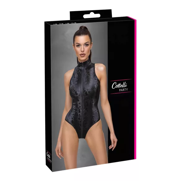 Cottelli Party - body - slangenprint - zwart - M