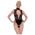 Abierta Fina - Open kanten body met strass (zwart)