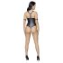 Cottelli Bondage - Glanzend, ringvormig, open body (zwart) - XL