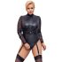 Cottelli Bondage Plus Size - kanten body met lange mouwen (zwart) - 2XL