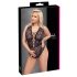 Cottelli Curves Plus Size - transparant patroon body (zwart)