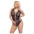 Cottelli Curves Plus Size - transparant patroon body (zwart)
