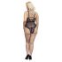 Cottelli Curves Plus Size - transparant patroon body (zwart)