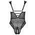 Cottelli Curves Plus Size - transparant patroon body (zwart)