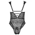 Cottelli Curves - plus size body - transparant met patroon - zwart