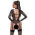 Cottelli - transparante, bandjes body (zwart) - L
