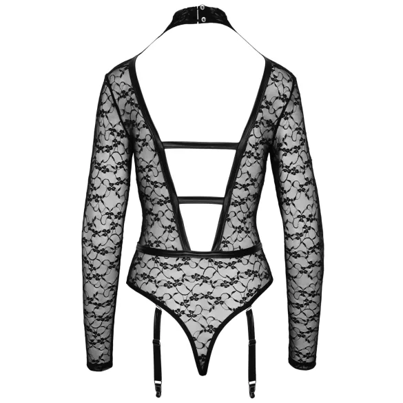 Cottelli - transparant body met bandjes - zwart - L