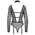 Cottelli - transparante, bandjes body (zwart) - L