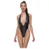 Cottelli Party - body met halsband - glanzend - zwart