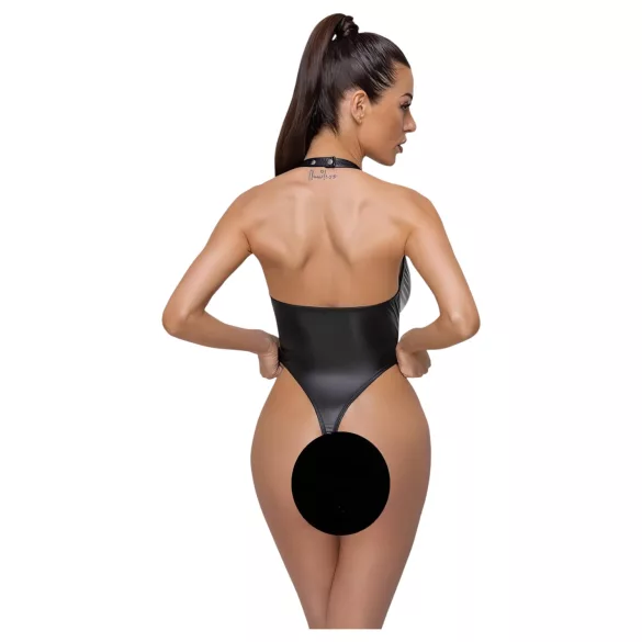 Cottelli Party - body met halsband - glanzend - zwart