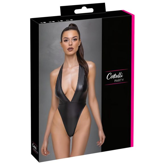 Cottelli Party - glanzend halterbody (zwart) - L