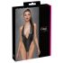 Cottelli Party - glanzend halterbody (zwart) - XL
