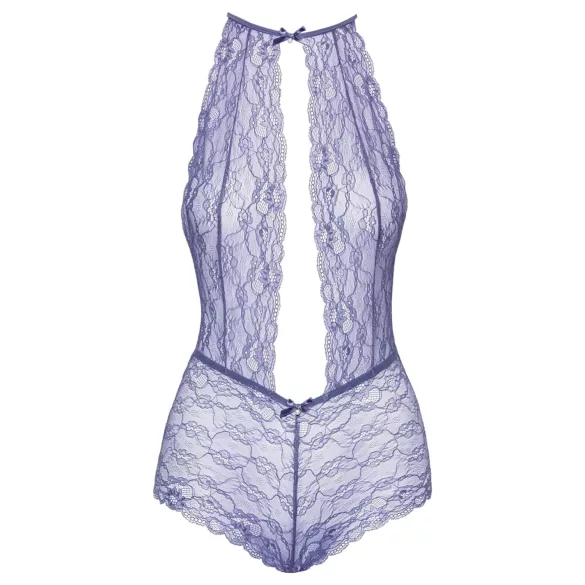 Kissable - body met nekband - kanten lingerie - paars - L/XL