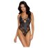 Cottelli Party - bloemendessin body (zwart)