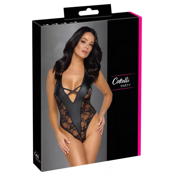 Cottelli Party - body met bloemenprint - zwart - L