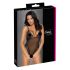 Cottelli - open geborduurde kanten body - zwart-paars - XL