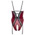 Abierta Fina - open body met jarretelles (zwart-rood) - M