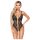 Abierta Fina - open kanten body met strass (zwart) - M