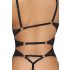 Abierta Fina - open kanten body met strass (zwart) - M