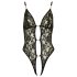 Abierta Fina - open kanten body met strass (zwart) - M
