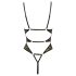 Abierta Fina - open kanten body met strass (zwart) - M