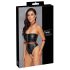 Cottelli Bondage - glanzend body met polsboeien (zwart) - L
