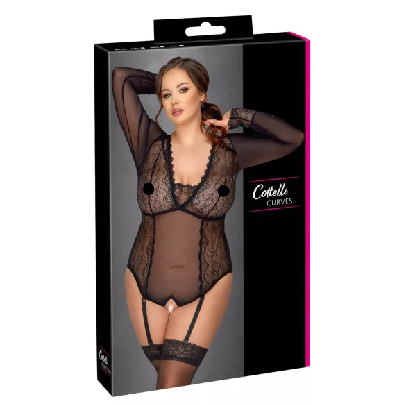 Cottelli Curves - transparante body (zwart)