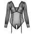 Cottelli Curves - transparante body (zwart) - 2XL
