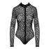 Noir - luipaardprint lange mouwen body (zwart) - M