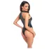 Noir - glanzende body met halternek (zwart) - L