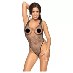 Cottelli - net body met strass steentjes - zwart - S-L