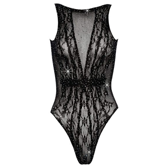 Cottelli - bodysuit met strass steentjes - zwart - S-L