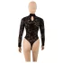 Cottelli - lange mouwen kanten body (zwart) - S - M