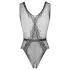 Obsessive - opengebreide body met bloemmotief (zwart)
