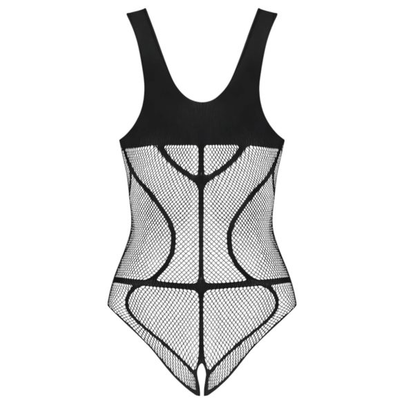 Obsessive - open mesh bodysuit - transparant - zwart - S-L