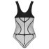 Obsessive - open mesh bodysuit - transparant - zwart - S-L