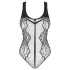 Obsessive B335 - open bodysuit - transparant zwart - S-L