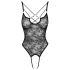 Cottelli - transparant open kanten body - zwart - XL