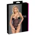 Cottelli - transparant open kanten body - zwart - XL