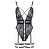 Cottelli - open bodysuit met bandjes - zwart