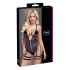 Cottelli - open bodysuit met bandjes - zwart